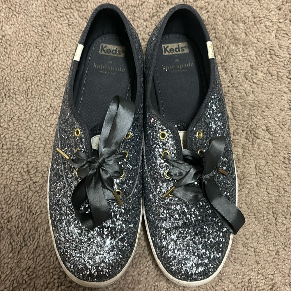 Grey Sparkle Keds x Kate Spade Glitter shoes size 9.5